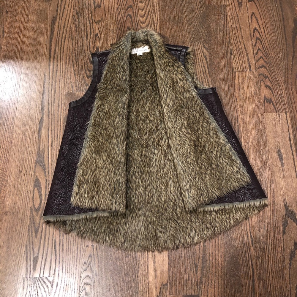 Vintage Havana Faux Fur & Leather Vest